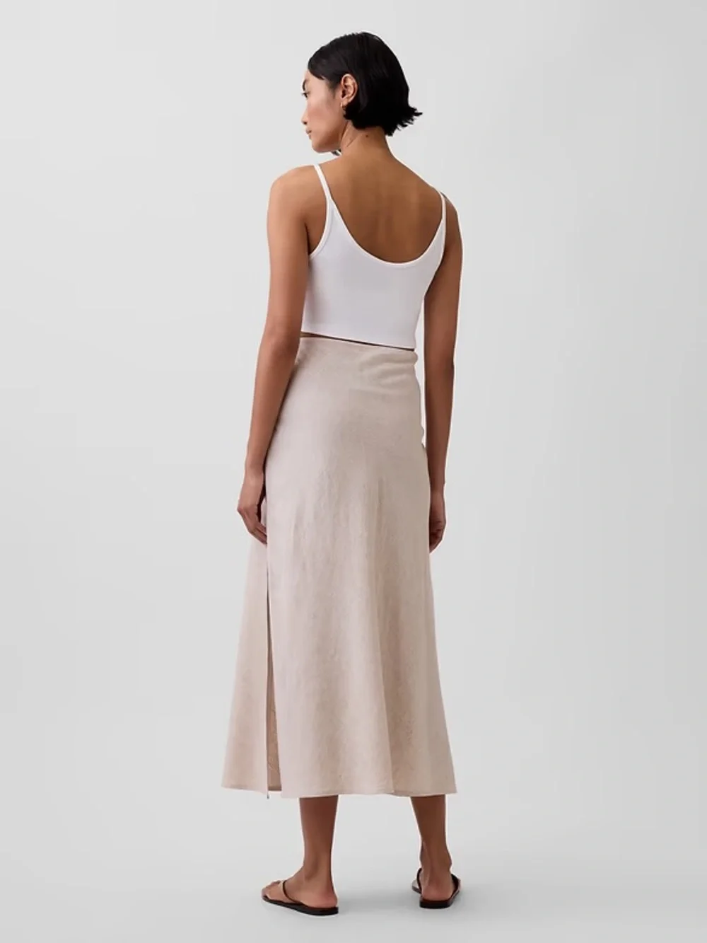 TALL GAP Linen-Blend Maxi Slip Skirt M Tall - Picture 2 of 6